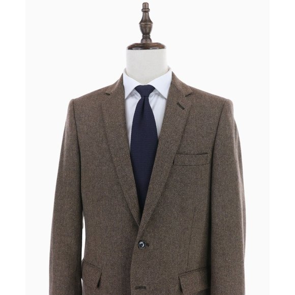 J Crew Sport Coat 40R Brown Herringbone Moon Yorkshire Tweed Blazer - Picture 2 of 12